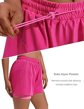 Amazon.com: PINSPARK 2 in 1 Athletic Shorts for Women, High